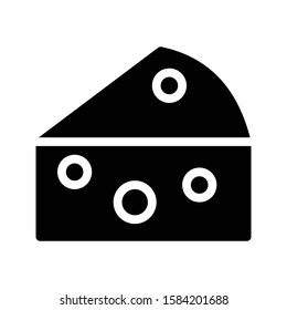 cheese vector glyph flat icon 