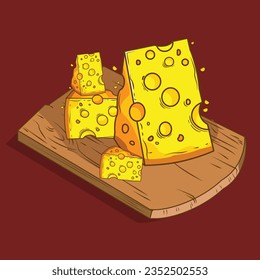 ilustración vectorial de queso, amante del queso