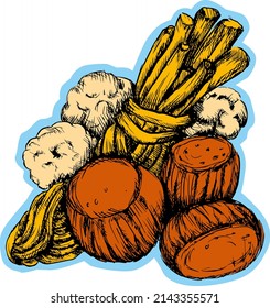 cheese vector hand draw illustration