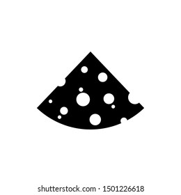 Cheese vector icon. Black cheese icon isolated on white background