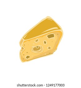 Cheese vector icon isolated on white background. Flat yellow milk food symbol for web site design.