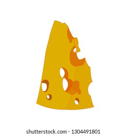 Cheese vector icon isolated on white background. Flat yellow milk food symbol for web site design, mobile app. 
Logo triangle block cheese illustration
