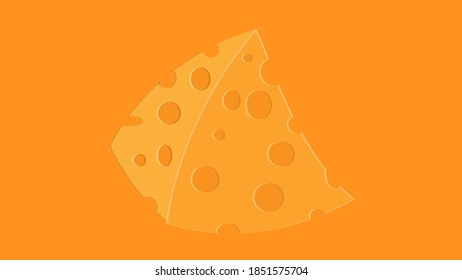 Icono vectorial de queso aislado en fondo blanco. Símbolo de comida de leche amarilla plana para diseño de sitio web, aplicación móvil. Ilustración del queso del bloque de triángulo del logotipo.