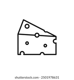 Icono de Vector de queso sobre fondo blanco
