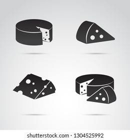 Cheese vector icon set.