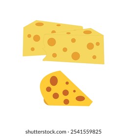 Cheese vector icon set for food designs.