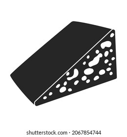 Icono vector de queso.Icono vector negro aislado en queso de fondo blanco.