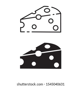 Cheese vector illustration with black and white color. Cheese icon, cheese symbol 