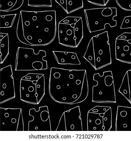 Cheese vector illustration. Doodle style. Design icon, print, logo, poster, symbol, decor, textile, paper