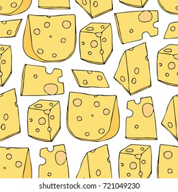 Cheese vector illustration. Doodle style. Design icon, print, logo, poster, symbol, decor, textile, paper