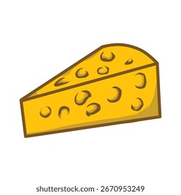 cheese vector illustration in flat style yellow dairy food icon with holes