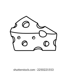 Cheese vector illustration. Cheese icon isolated on white background. Flat yellow cheese cartoon.