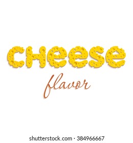 Cheese. Vector illustration. Illustration of cheese inscription made of cheese. 