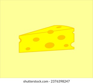 ilustración vectorial de queso aislada en fondo amarillo suave 