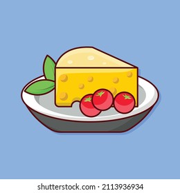 ilustración de vectores de queso sobre un fondo transparente.Símbolos de calidad premium.Icono plano de línea vector para el concepto y el diseño gráfico.
