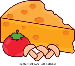 ilustración del vector del queso sobre un fondo transparente. Símbolos de calidad superior. Iconos planos de línea vectorial para el diseño de conceptos y gráficos.