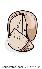 Queso - ilustración vectorial en blanco