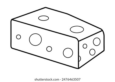 Ilustración vectorial y silueta de queso eps