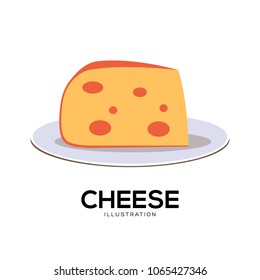 Cheese vector illustration symbol object. Flat icon style concept design