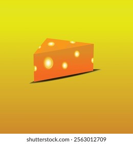 Cheese Vector Illustration  - A tasty Dairy Product cheddar cheese used in breakfast 