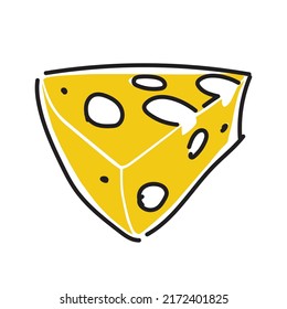 Cheese vector isolated on white background. Piece of cheese. 