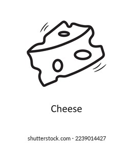  Cheese vector outline Icon Design illustration. Food and Drinks Symbol on White background EPS 10 File