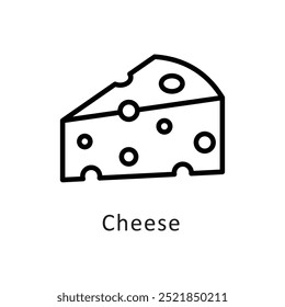Cheese vector outline Icon style illustration. Symbol on White background EPS 10 File
