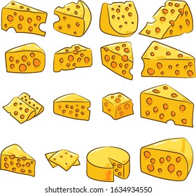 cheese vector set collection graphic clipart design