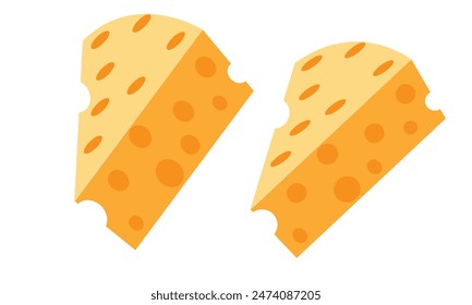 Cheese vector. Set of melted . Cheese concept. .seamless pattern. Pieces of yellow cheese, isolated on a white background. Cheese flat icon. Vector illustration.