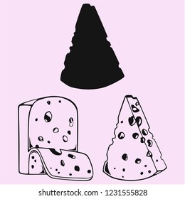 cheese vector silhouette isolated
