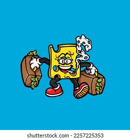 caricatura de algas nug vectorial de queso ahumado