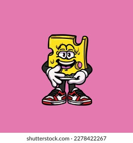 caricatura de algas nug vectorial de queso ahumado