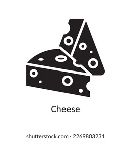 Cheese Vector Solid Icon Design illustration. Grocery Symbol on White background EPS 10 File