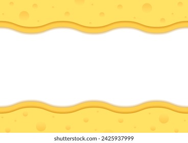 Vector de queso. papel pintado. fondo. estiramiento de queso. queso sobre fondo blanco. Marco de queso.