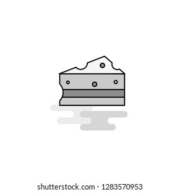 Cheese Web Icon. Flat Line Filled Gray Icon Vector