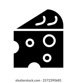 Cheese wedge icon. Concept of dairy, nutrition, and gastronomy.