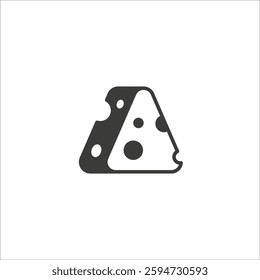 Cheese Wedge Icon Flat Vector 