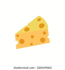 Cheese Wedge Icon Isolated On White Background Vector Illustration