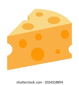 Cheese Wedge Icon Isolated Vector Illustration On White Background