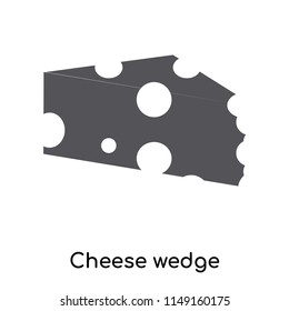 Cheese wedge icon vector isolated on white background for your web and mobile app design, Cheese wedge logo concept