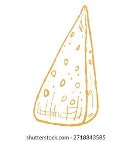 Cama de queijo, ilustração de fatia de triângulo. Queijo gourmet, vetor. Ícone de fatia de queijo, gráfico de aperitivo