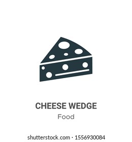 Cheese wedge vector icon on white background. Flat vector cheese wedge icon symbol sign from modern food collection for mobile concept and web apps design.