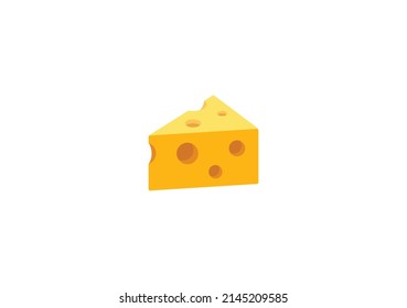 Cheese Wedge Vector Isolated Emoticon. Cheese Icon