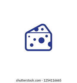 Cheese wedge vector isolated icon