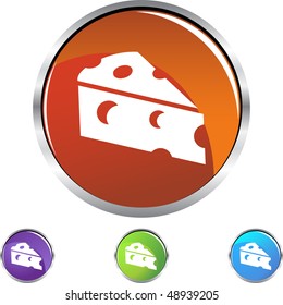 Cheese Wedge web button isolated on a background.