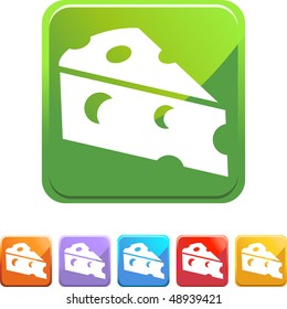 Cheese Wedge web button isolated on a background.