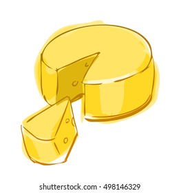 Cheese wheel color sketch
