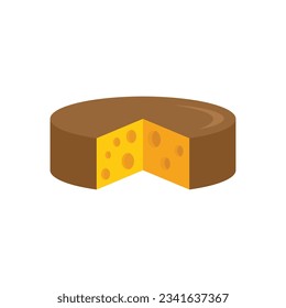 Cheese wheel icon. Flat illustration of Cheese wheel vector icon for web design isolated