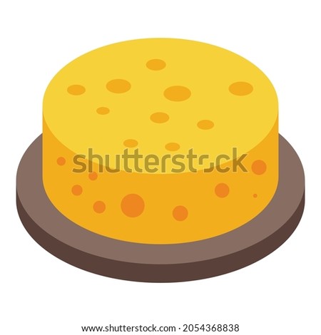 Cheese wheel icon. Isometric of Cheese wheel vector icon for web design isolated on white background