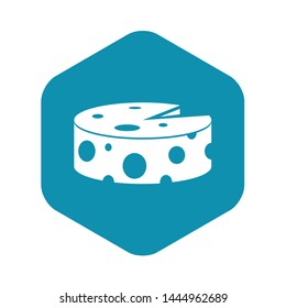 Cheese wheel icon. Simple illustration of cheese wheel vector icon for web